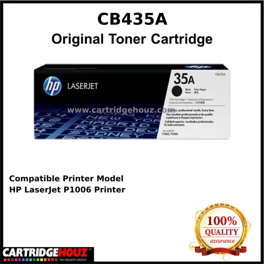 GENUINE] ORIGINAL HP CB435A (35A) / CB435 (1.5K pgs) Toner For HP LaserJet  P1005/P1006 Printer