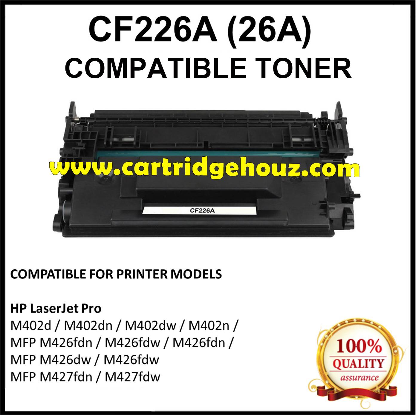 Compatible HP CF226A ( 26A ) (Black) (3.1K pgs) Laser Toner For HP